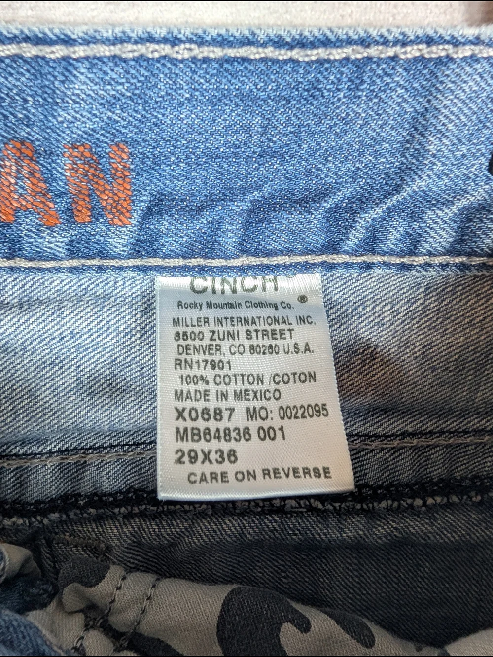 Cinch Ian Slim Fit Bootcut Jeans Men's Size 29x36 Light Wash Western Denim